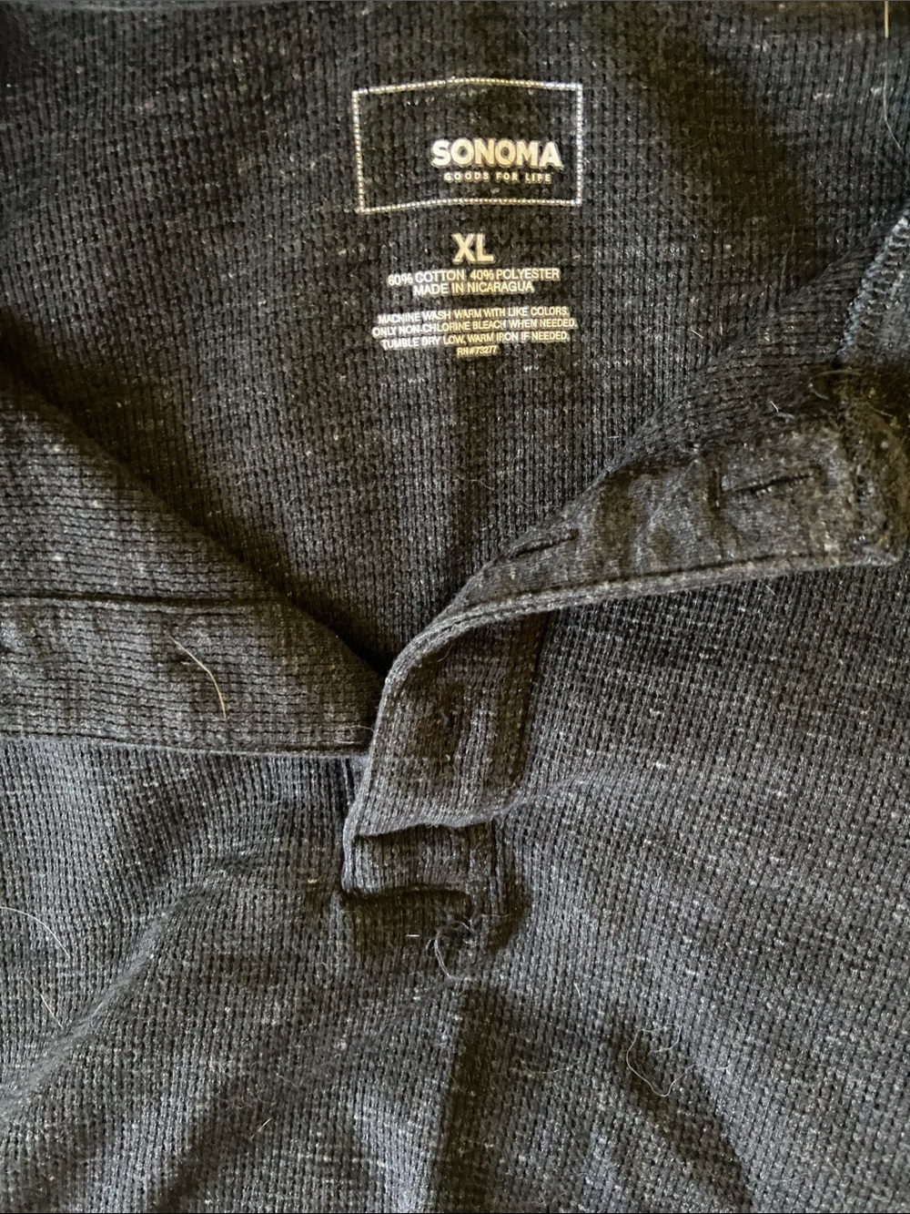 Sonoma Black Men's Henley - Size XL